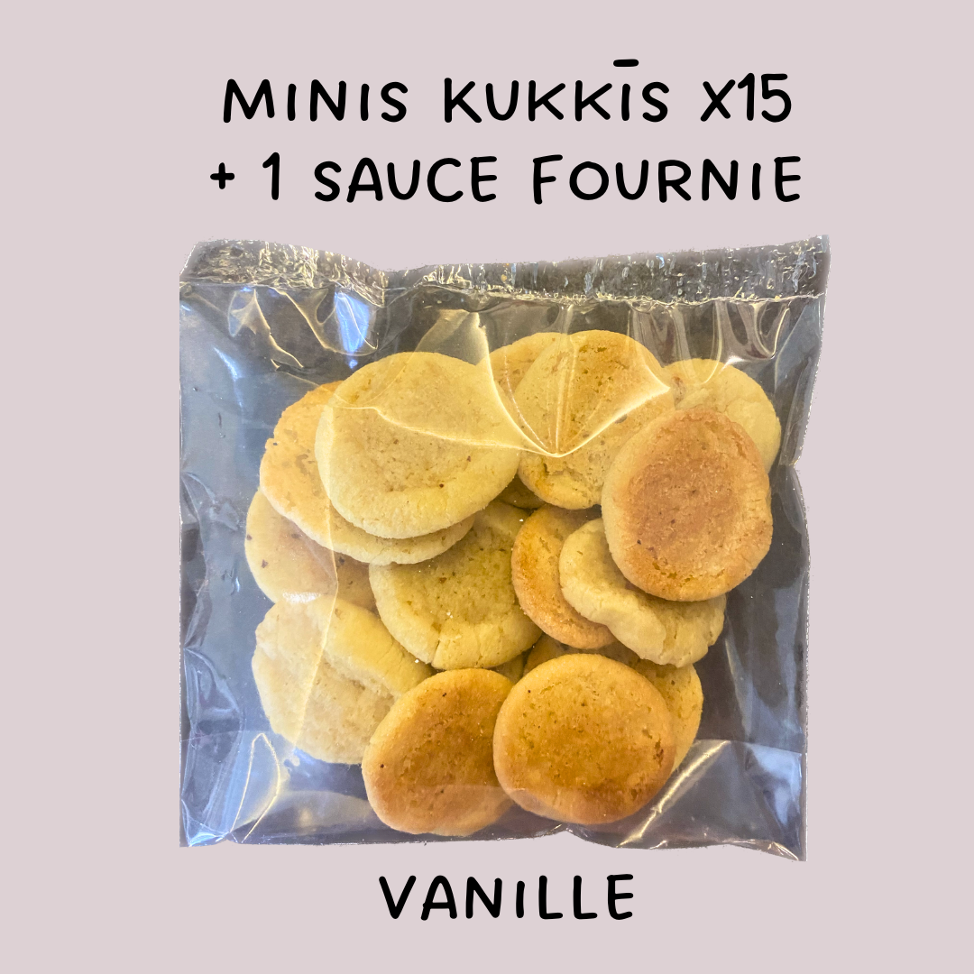 Minis Kukkīs x15 saveur vanille + 1 sauce au choix