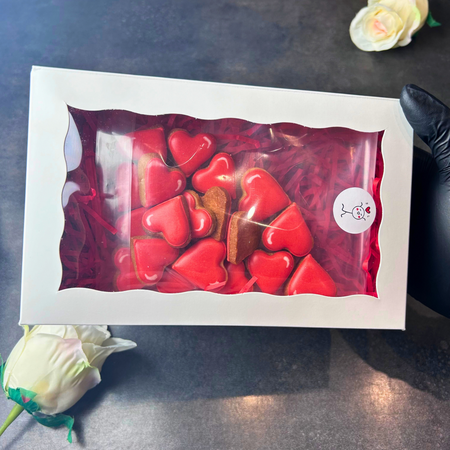 Box minis cœurs rouges x20